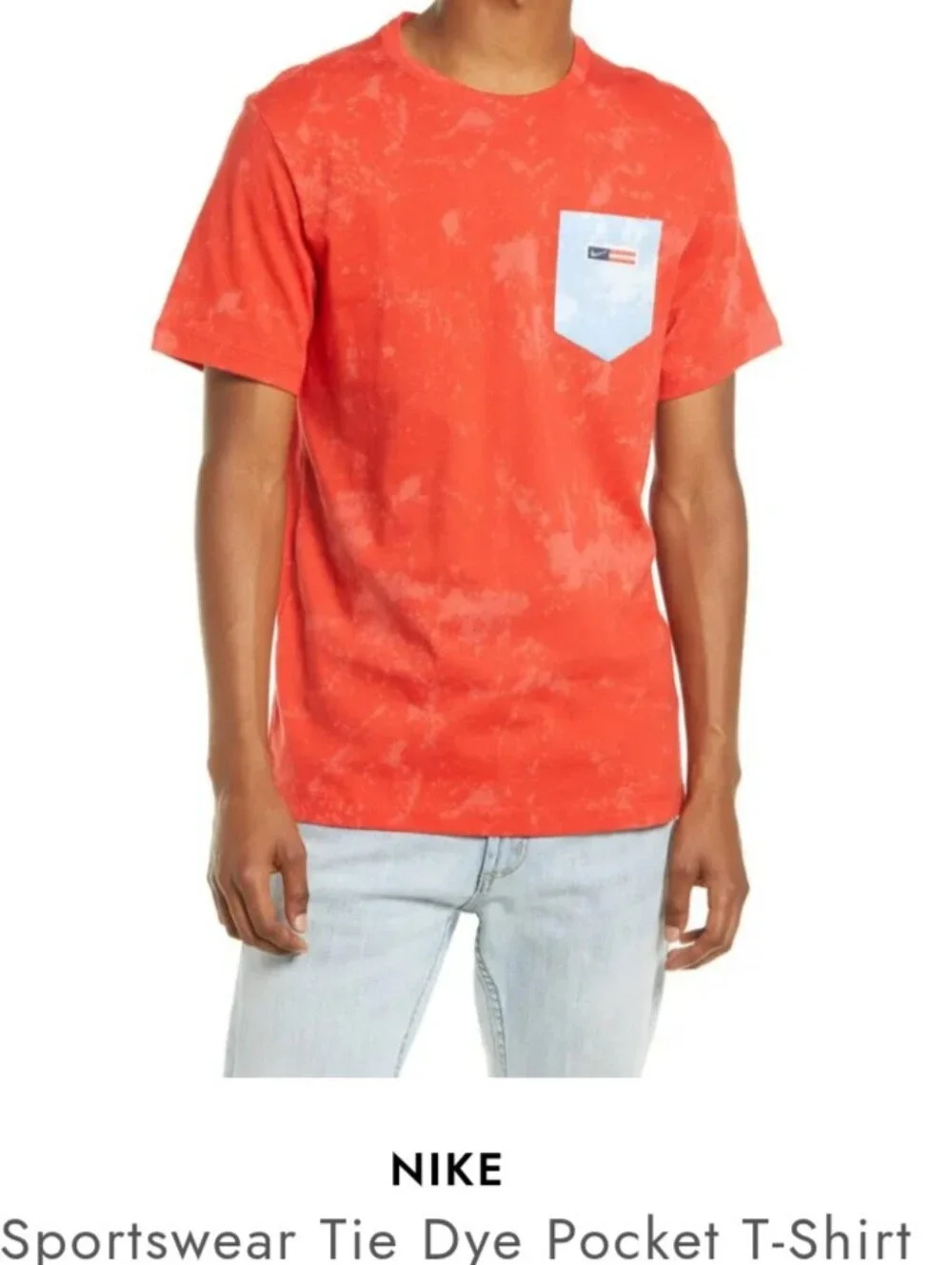 Nike Men’s Coral Tie-Dye Pocket Short Sleeve Tee